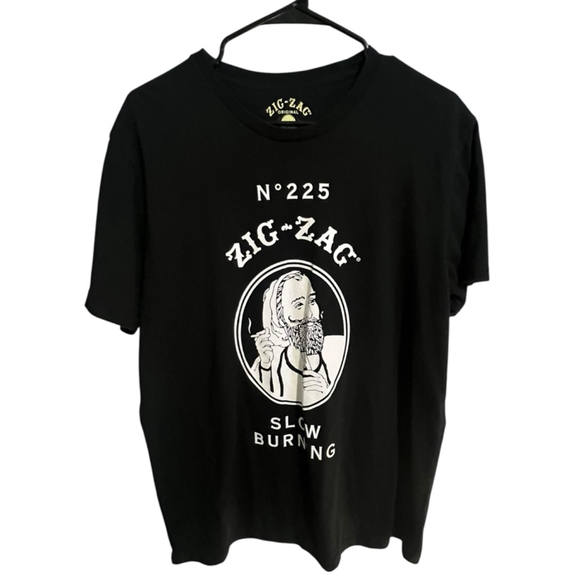 Zig Zag Other - Zig Zag Black Original Slow Burning Graphic Short Sleeve T-Shirt